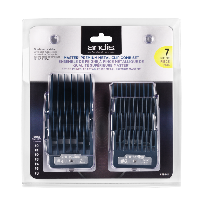 Sada plastových hřebenů Andis Master Premium Metal Clip