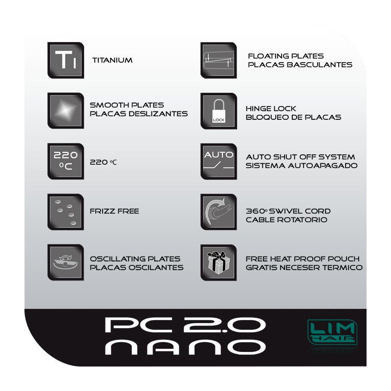 Mini žehlička LIM HAIR PC 2.0 nano