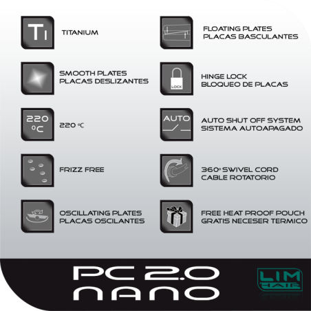 Mini žehlička LIM HAIR PC 2.0 nano